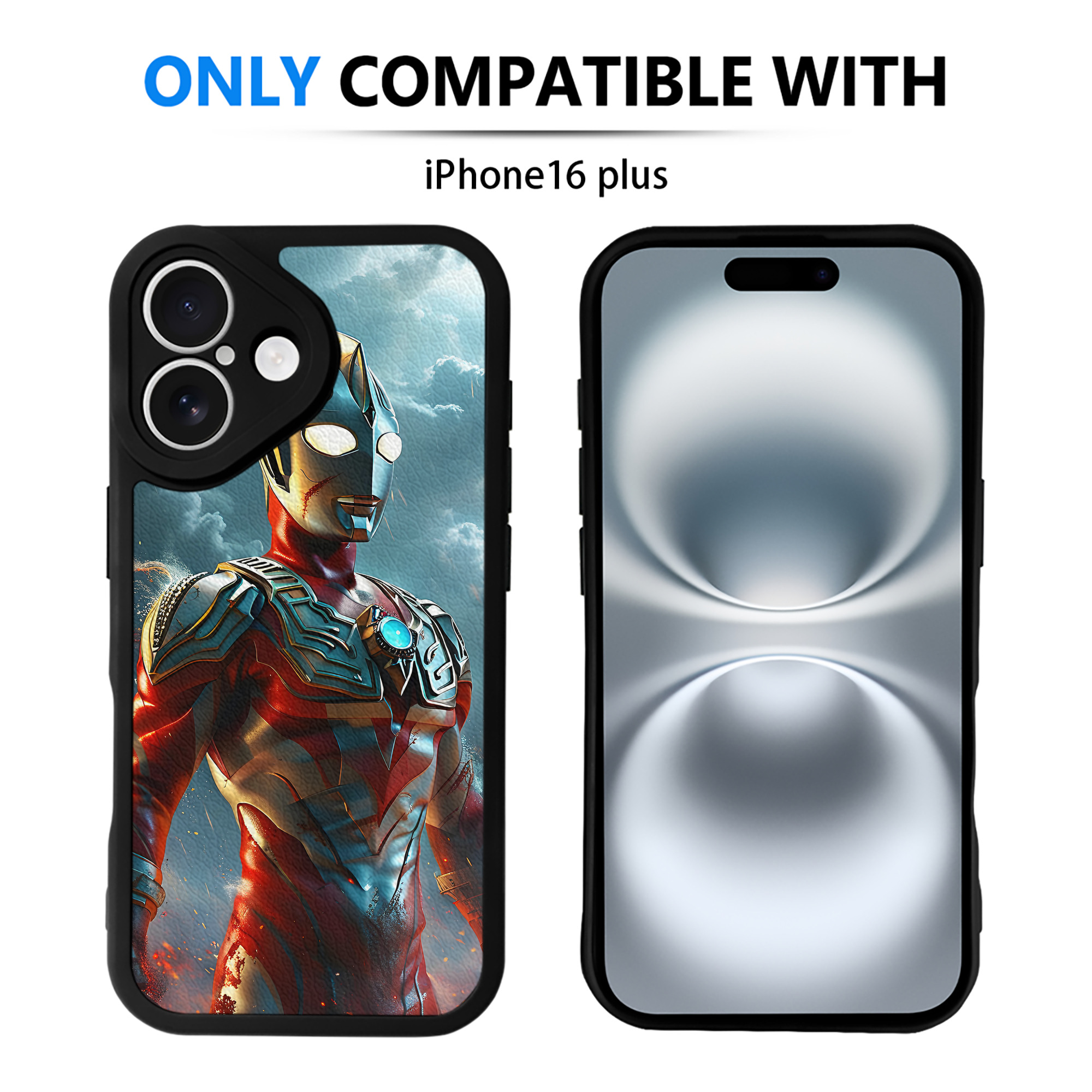 （画像用） ウルトラマン Ultraman 【iPhone 16シリーズ対応】シリコンスマホケース（レザー調） 材質：シリコン